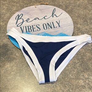 L*Space Women's Bikini Bottom in Navy and White